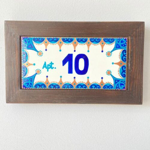 Hand-Painted Customized Framed Ceramic House Sign (1 Tile)