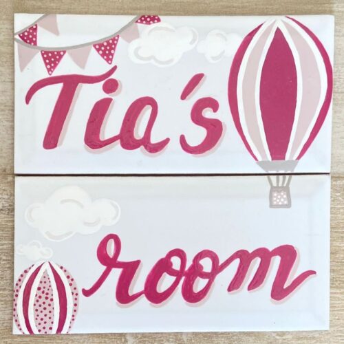 Hand-Painted Customized Ceramic House Sign (2 Tiles)