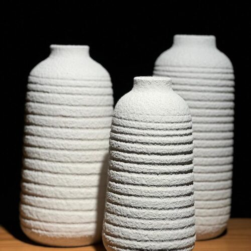 Textured Ceramic Vases Trio (3P)